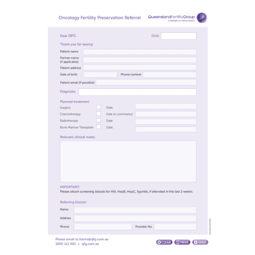 Oncology Preservation Referral Interactive